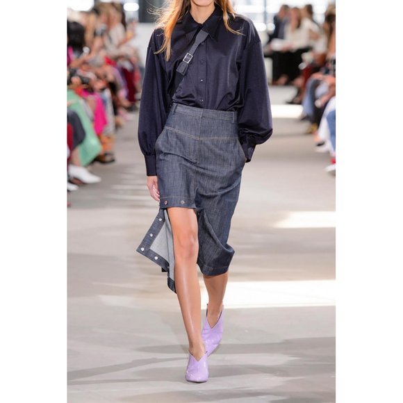 *SOLD* Tibi Jase Crinkled Patent Leather Lavender Purple Kitten Heel Mule - Picture 4 of 9